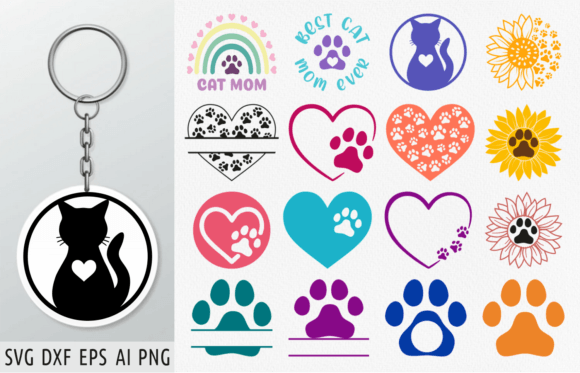 Download Cat Mom Keychain Svg Cat Mom Svg Cat Svg - Mom svg Collection
