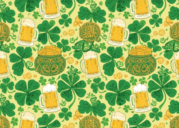 Download St. Patty's Day Shamrocks Digital Paper - Premium Bundle