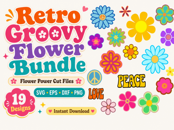 Download Retro Groovy Flower Svg Eps Dxf Png - Eps Collection